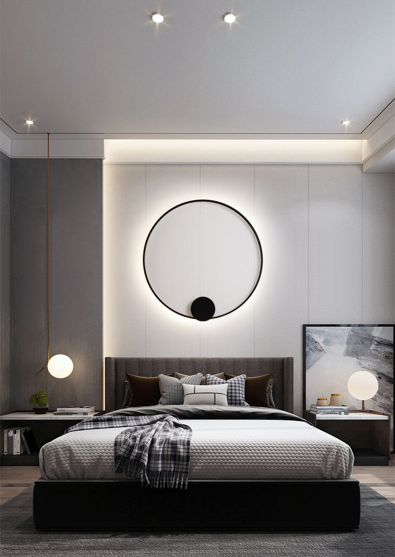 Modern Minimalist Minimalist Circular Montate Montate Metal 1 Light Sconce Light Set per camera da letto