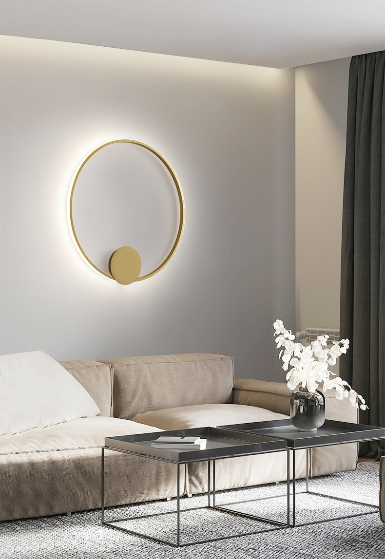 Modern Minimalist Minimalist Circular Montate Montate Metal 1 Light Sconce Light Set per camera da letto