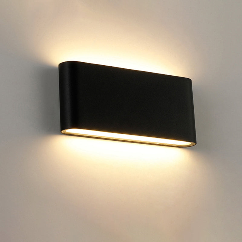 Splicle de pared LED de aluminio negro con esmerilado estilo moderno estilo de montaje en pared impermeable al aire libre