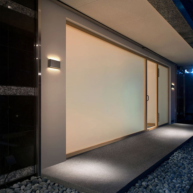 Splicle de pared LED de aluminio negro con esmerilado estilo moderno estilo de montaje en pared impermeable al aire libre