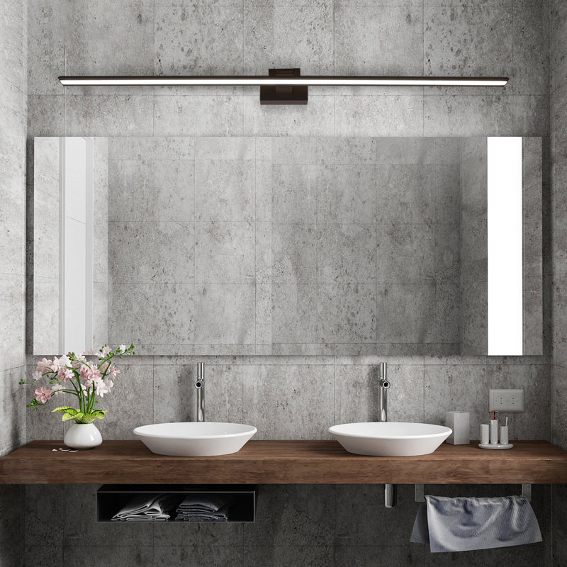 Moderner minimalistischer Stil Linearer Wand montiertes Waschtischlichter Aluminium 1 Licht Waschtisch Spiegellichter Lichter