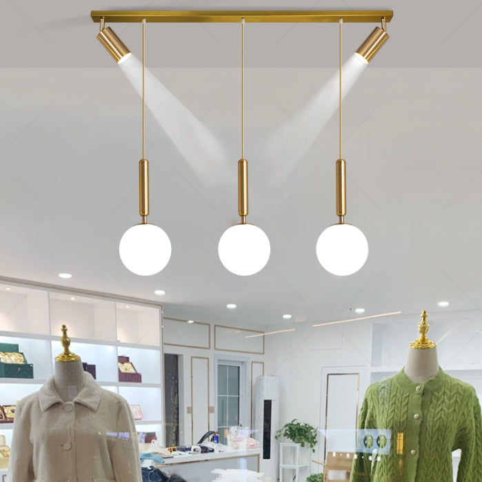 Kogelcluster hanger Modern Opaline Glass Restaurant Hanglamp met spotlight