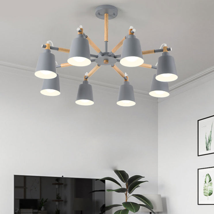 Wrought Iron Sputnik Pendant Light in Modern Simplicity Macaron Ceiling Light for Living Room