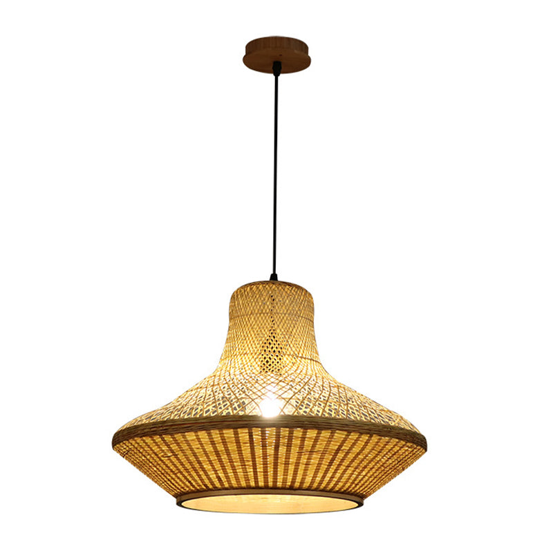1 comedor ligero kit de luz colgante beige simple iluminación con tono de bambú de linterna