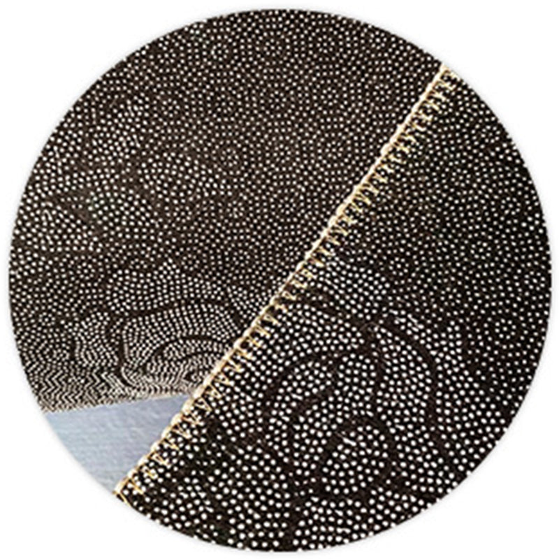 Elegant Red Tone Moroccan Concentric Circles Rug Polyester Traditional Carpet Stain Resistant Rug for Living Room