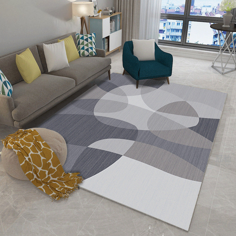 Abstract Printing Area Rug Polyester Modern Rug Non-Slip Backing Carpet for Living Room
