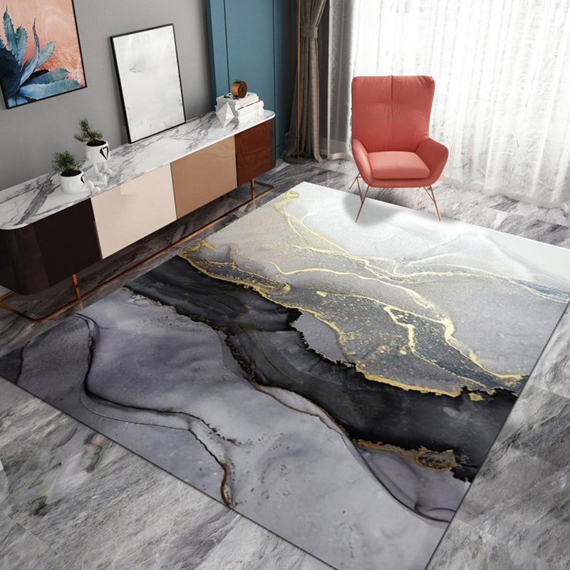 Abstract Area Rug Polyester Watercolor Indoor Rug Washable Carpet for Living Room