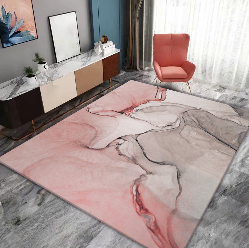 Abstract Area Rug Polyester Watercolor Indoor Rug Washable Carpet for Living Room