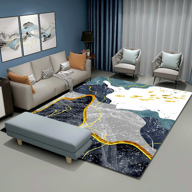 Abstract Painting Rug Polyester Area Rug Washable Carpet for Living Room, Office