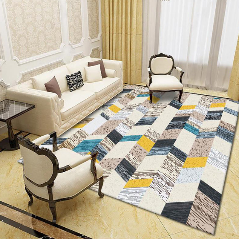 Abstract Printing Indoor Rug Polyester Rug Stain Resistant Area Carpet for Living Room