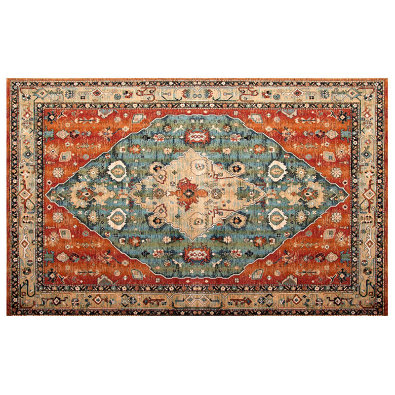 Couleur marocain Concentric Circles Rapis Polyester Tapis en détresse Tapis sans glissement Rapier intérieur pour le salon