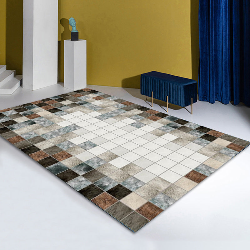 Modern Style Abstract Painting Rug Polyester Area Rug Washable Carpet for Living Room