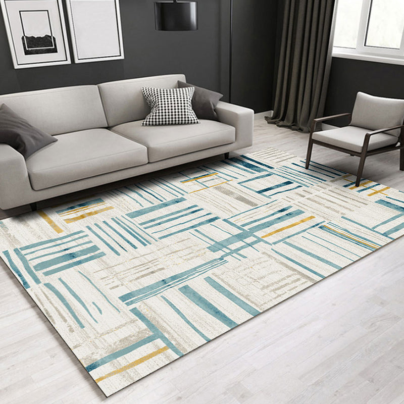 Modern Indoor Rug Abstract Printing Rug Non-Slip Backing Carpet for Living Room