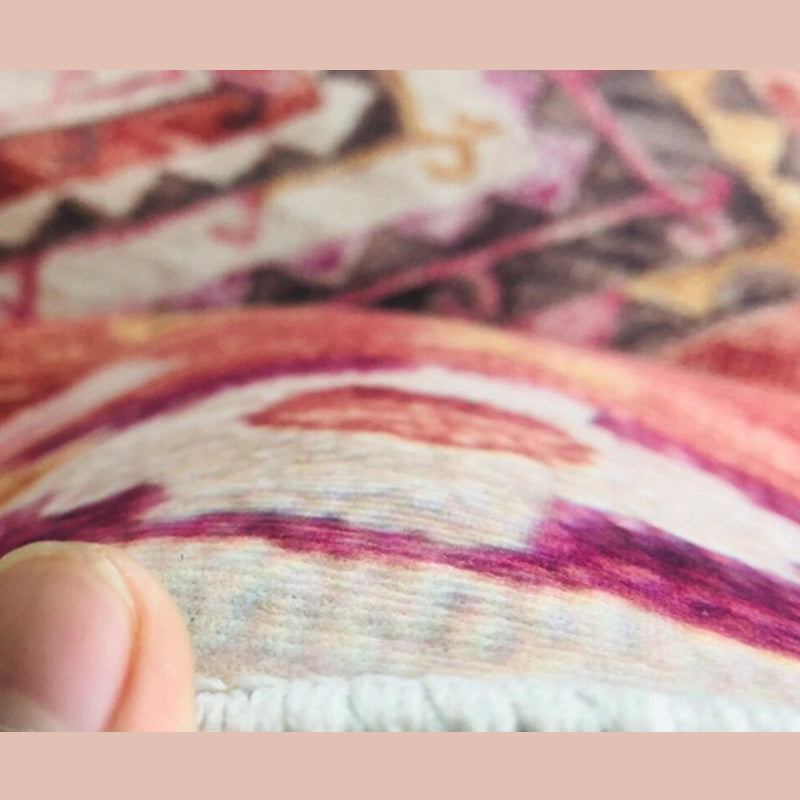 Contemporary Rug Polyester Marble Effect Area Carpet Stain Resistant Rug for Living Room