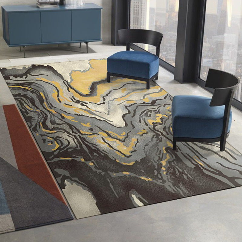 Abstract Indoor Rug Polyester Ink Painting Carpet Washable Area Rug for Living Room
