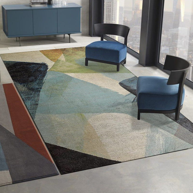Abstract Indoor Rug Polyester Ink Painting Carpet Washable Area Rug for Living Room