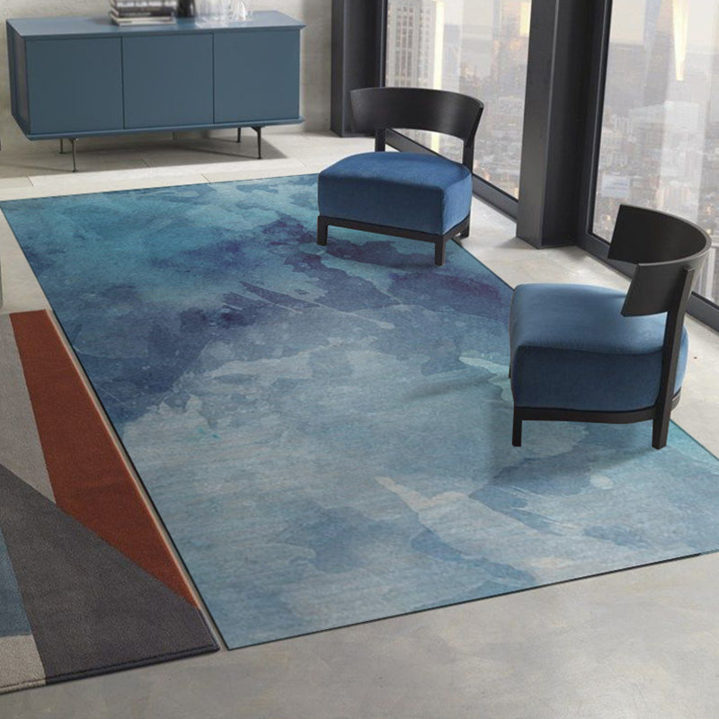 Abstract Indoor Rug Polyester Ink Painting Carpet Washable Area Rug for Living Room