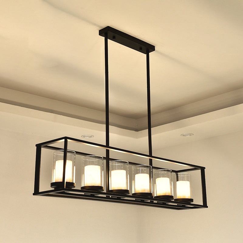 Lampadini del lampadario lineare industriale Smoke Glass Isola Lampadri per sala da pranzo