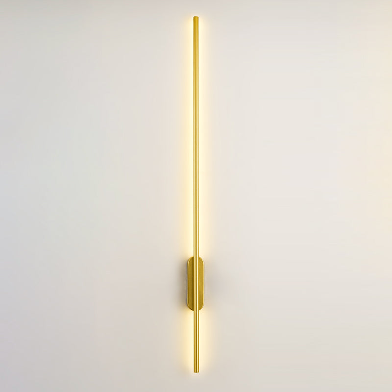 Modern Minimalist Linear Wall Mounted Light Fixture Silica Gel Wall Lighting Ideas In Gold Finish
