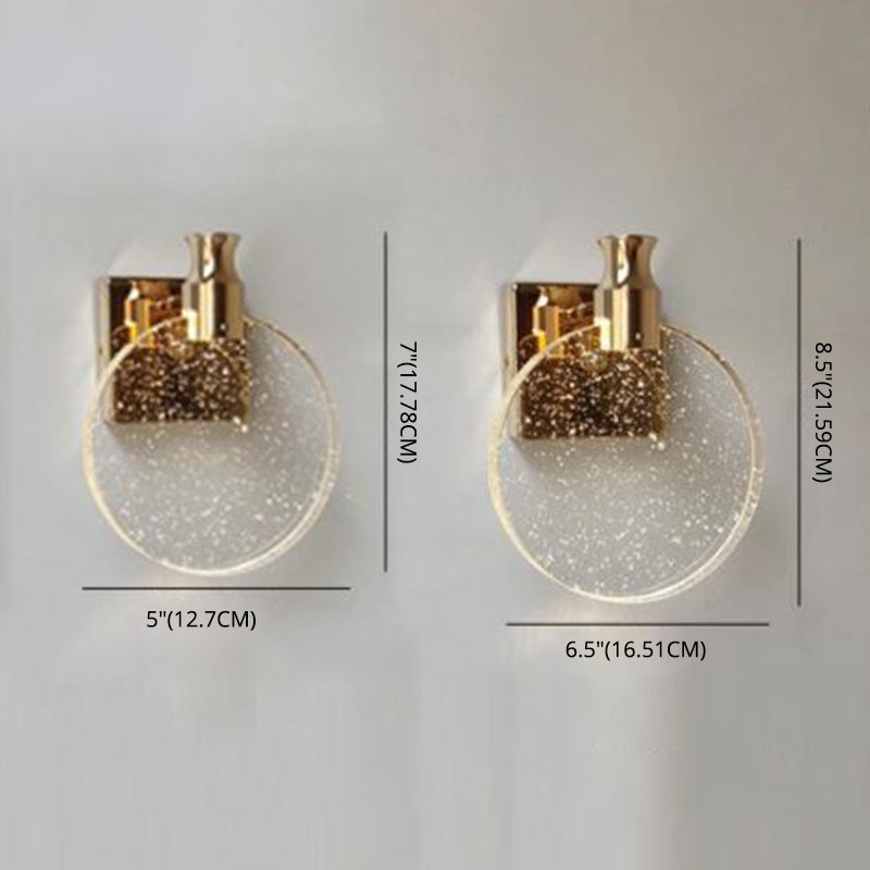 Moderne minimalistische stijl cirkelvormige wand gemonteerd verlichtingskristal 1 lichte sconce verlichtingsarmatuur voor slaapkamer