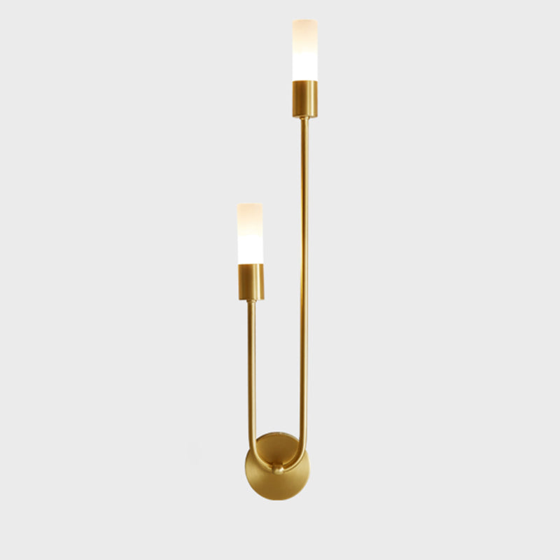 Modern Minimalist Style Wall Mounted Lighting Metal Sconce Light Fixture in Gold Finish for Bedroom