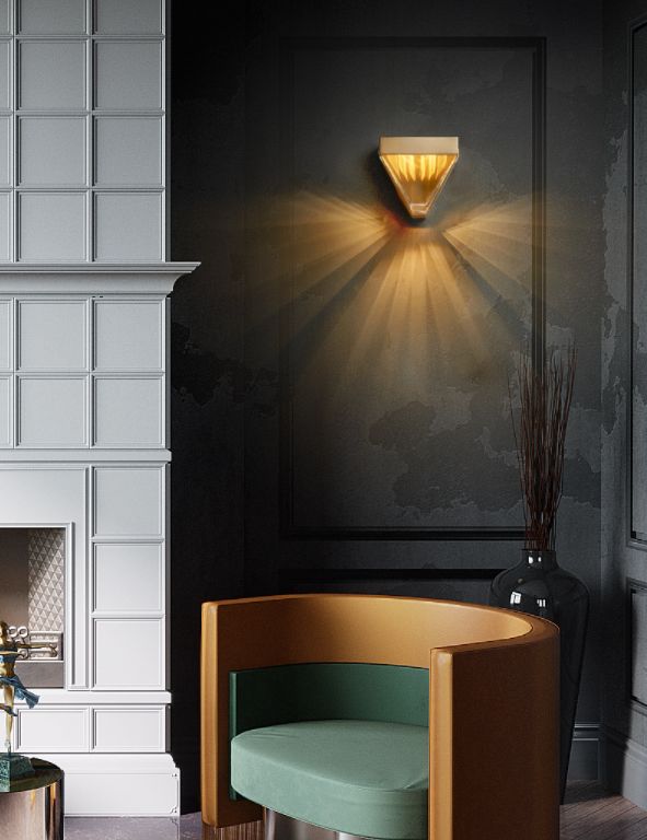 Modern Minimalist Style Geometric Wall Mounted Light Fixture Crystal 1 Light Wall Sconces for Bedroom