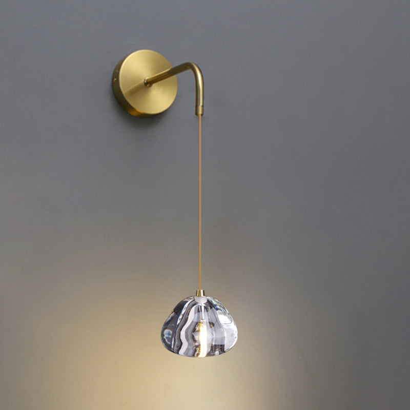 Light Modern Luxury Style Wall Mounted Light Fixture 1 Light Wall Light Sconces with Crystal Shade