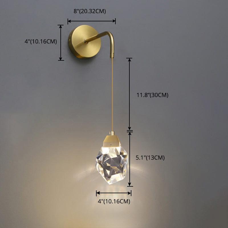Light Modern Luxury Style Wall Mounted Light Fixture 1 Light Wall Light Sconces with Crystal Shade