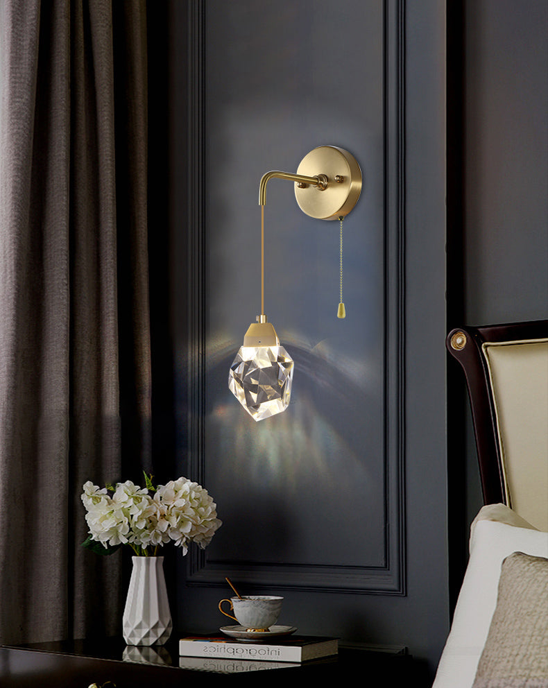 Light Modern Luxury Style Wall Mounted Light Fixture 1 Light Wall Light Sconces with Crystal Shade