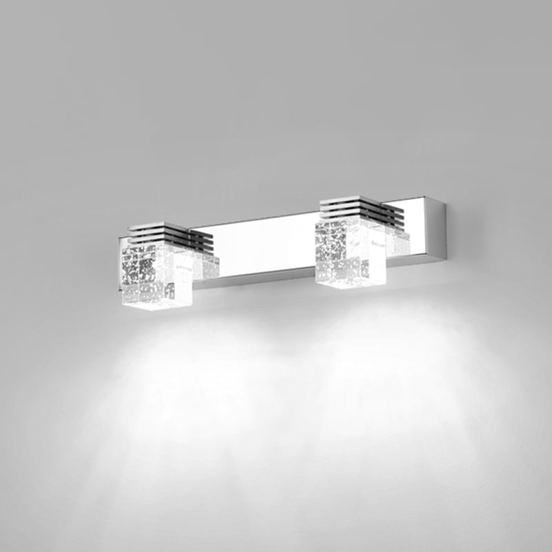 Modern Minimalist Style Cubic Vanity Wall Light Fixtures Crystal Vanity Mirror Lights for Bathroom