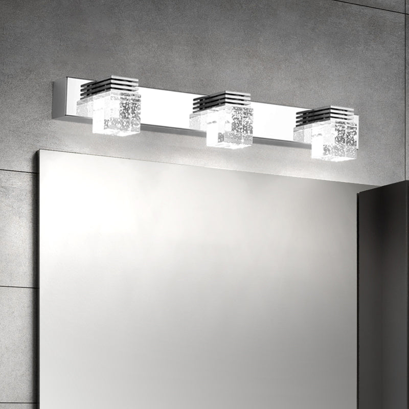Modern Minimalist Style Cubic Vanity Wall Light Fixtures Crystal Vanity Mirror Lights for Bathroom