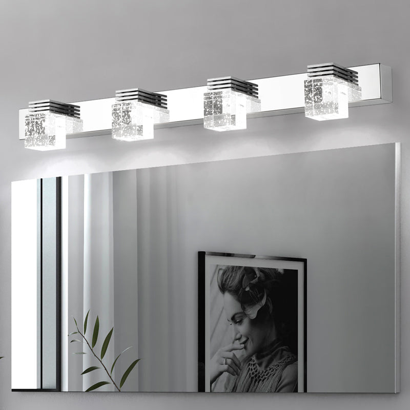 Modern Minimalist Style Cubic Vanity Wall Light Fixtures Crystal Vanity Mirror Lights for Bathroom