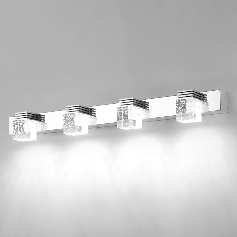 Modern Minimalist Style Cubic Vanity Wall Light Fixtures Crystal Vanity Mirror Lights for Bathroom