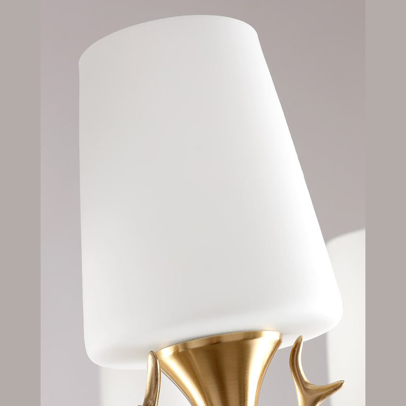 Conical Chandelier Light Fixture Traditional White Glass Pendant Lighting for Restaurant