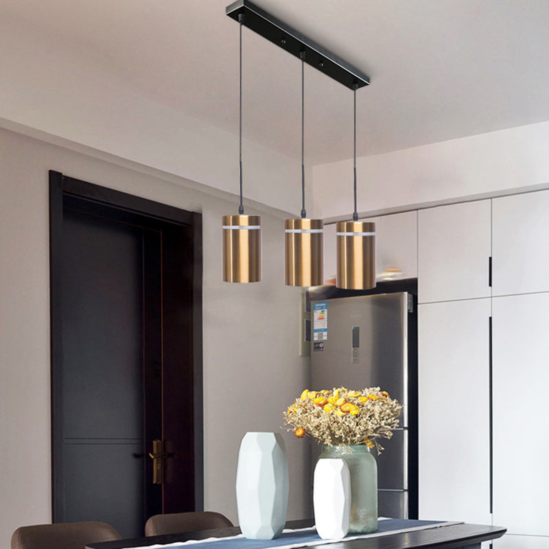 Cilindervorm eetkamer hanger aluminium 1-licht postmodern hangend licht in messing