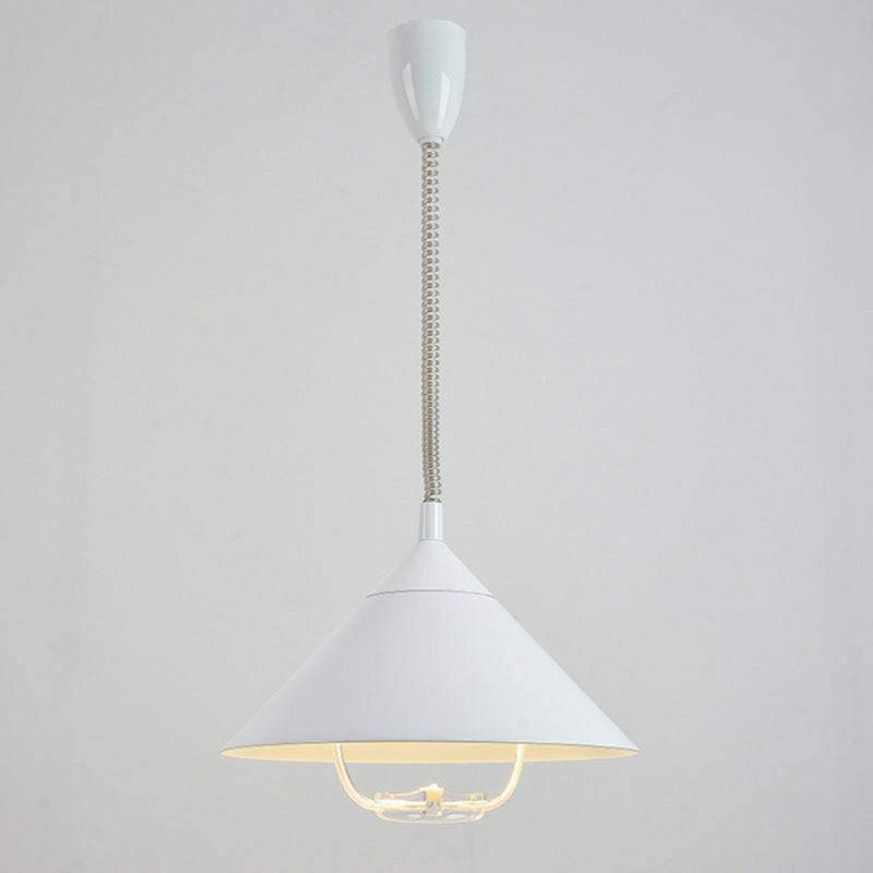 Postmoderne conische schaduw hanger aluminium 1 lamp restaurant Drop Lamp met lentekoord en handvat