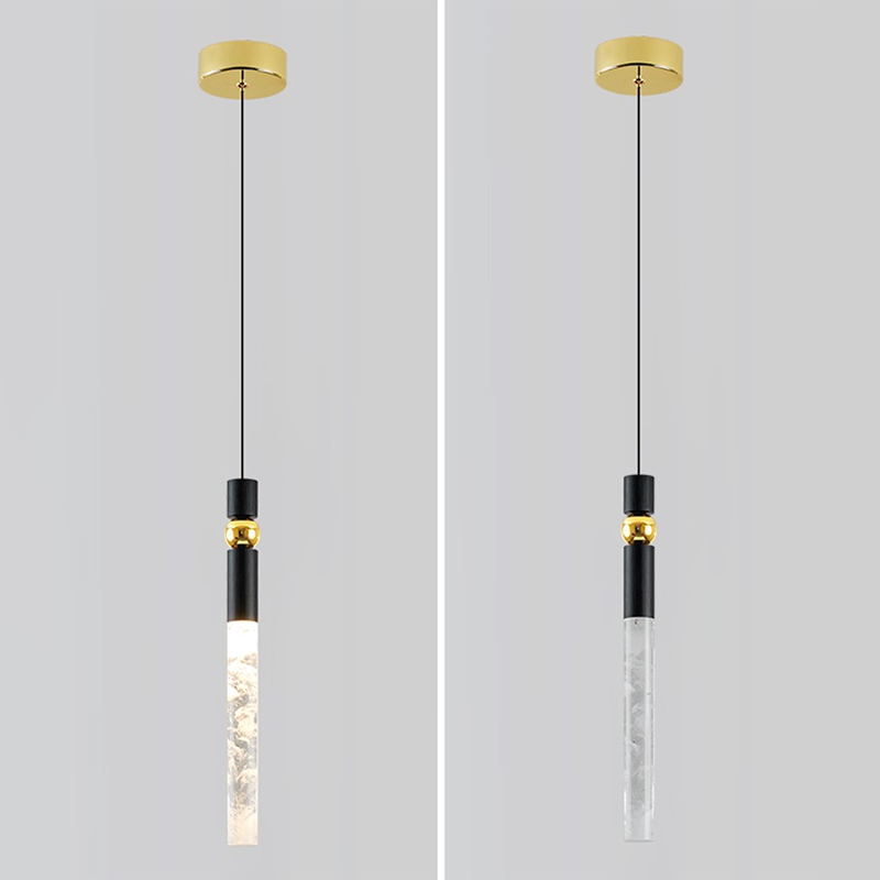Tubular Crystal Drop Lamp Minimalistisch 1-licht LED-hanglamp Licht armatuur voor restaurant