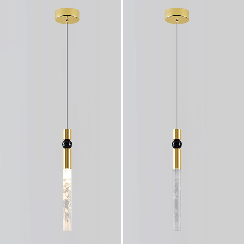 Tubular Crystal Drop Lamp Minimalistisch 1-licht LED-hanglamp Licht armatuur voor restaurant