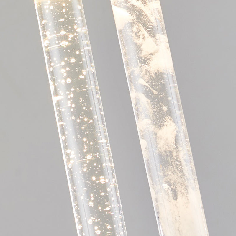 Tubular Crystal Drop Lamp Minimalistisch 1-licht LED-hanglamp Licht armatuur voor restaurant