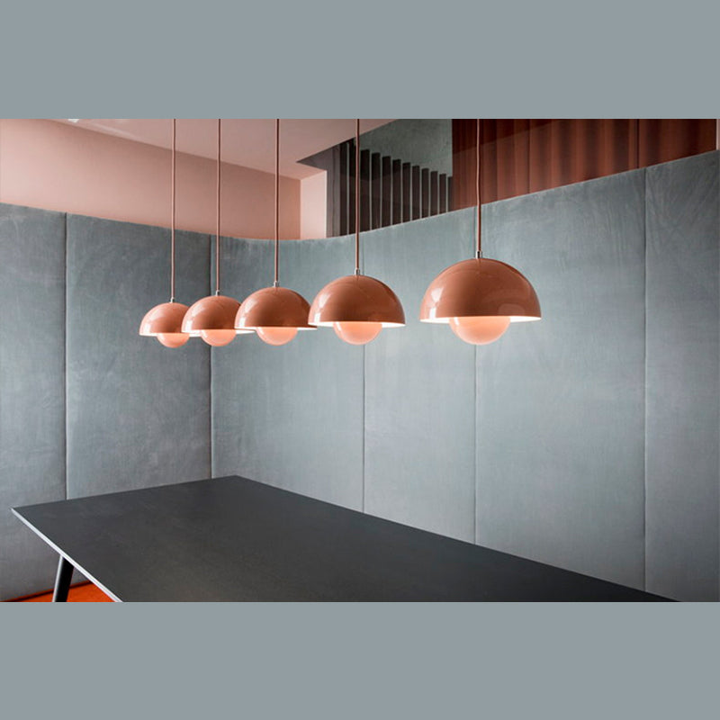 Modern Minimalist Style Globe Ceiling Pendant Light 1 Light Pendant Lighting with Metal Shade