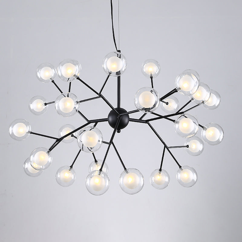 Wrought Iron Firefly Chandelier in Modern Luxury Style Glass Sputnik Pendant Light for Commercial Spaces