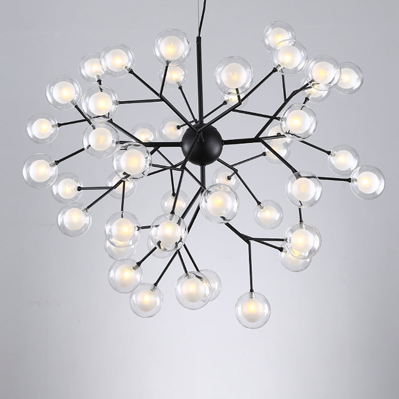 Wrought Iron Firefly Chandelier in Modern Luxury Style Glass Sputnik Pendant Light for Commercial Spaces