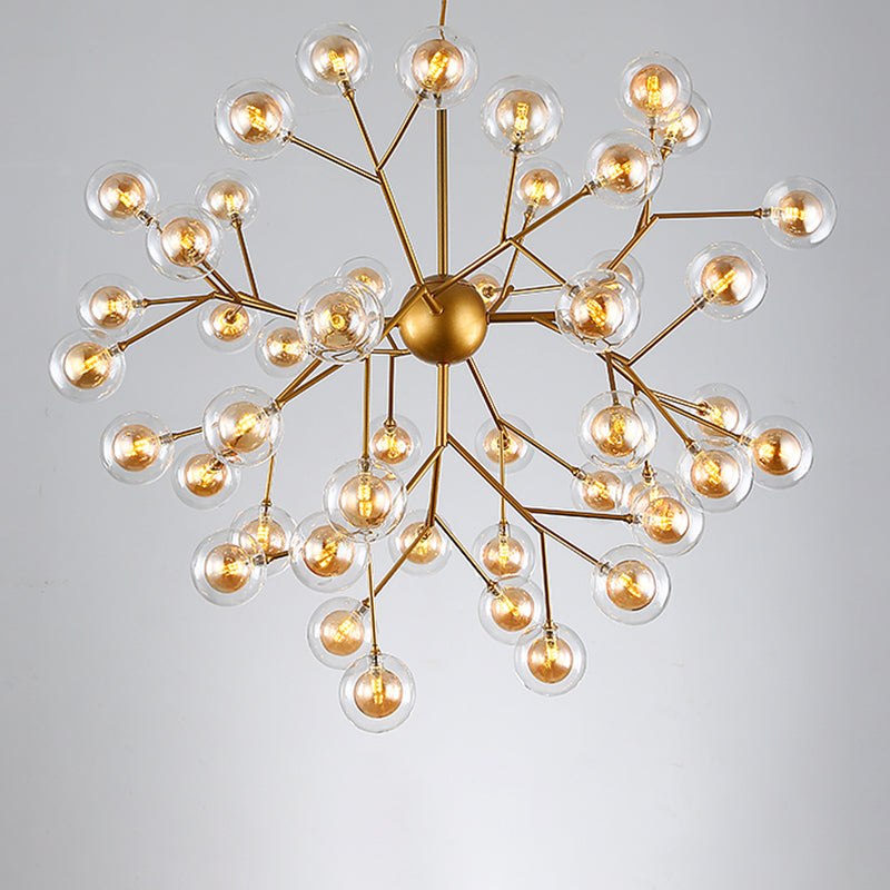 Wrought Iron Firefly Chandelier in Modern Luxury Style Glass Sputnik Pendant Light for Commercial Spaces