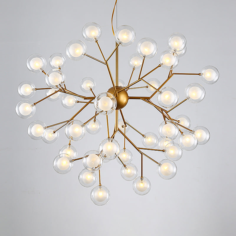 Wrought Iron Firefly Chandelier in Modern Luxury Style Glass Sputnik Pendant Light for Commercial Spaces