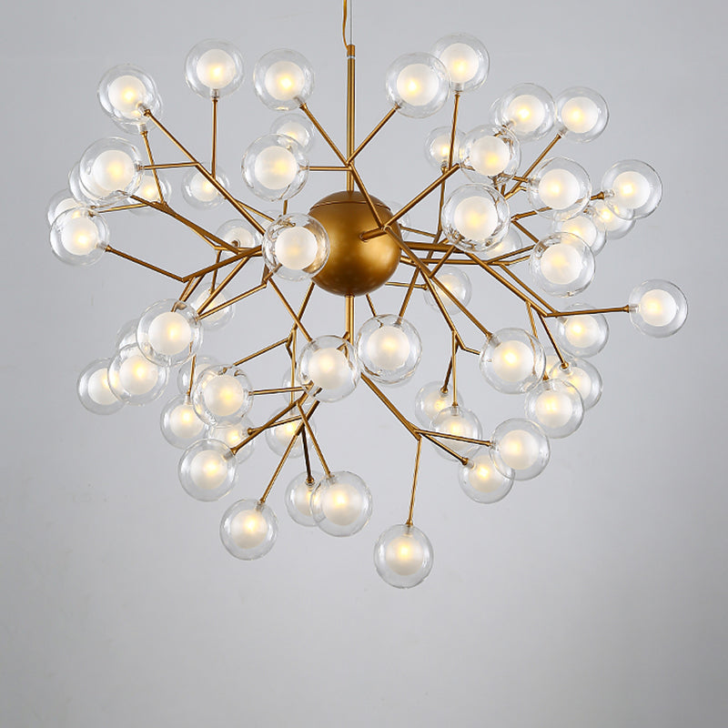 Wrought Iron Firefly Chandelier in Modern Luxury Style Glass Sputnik Pendant Light for Commercial Spaces