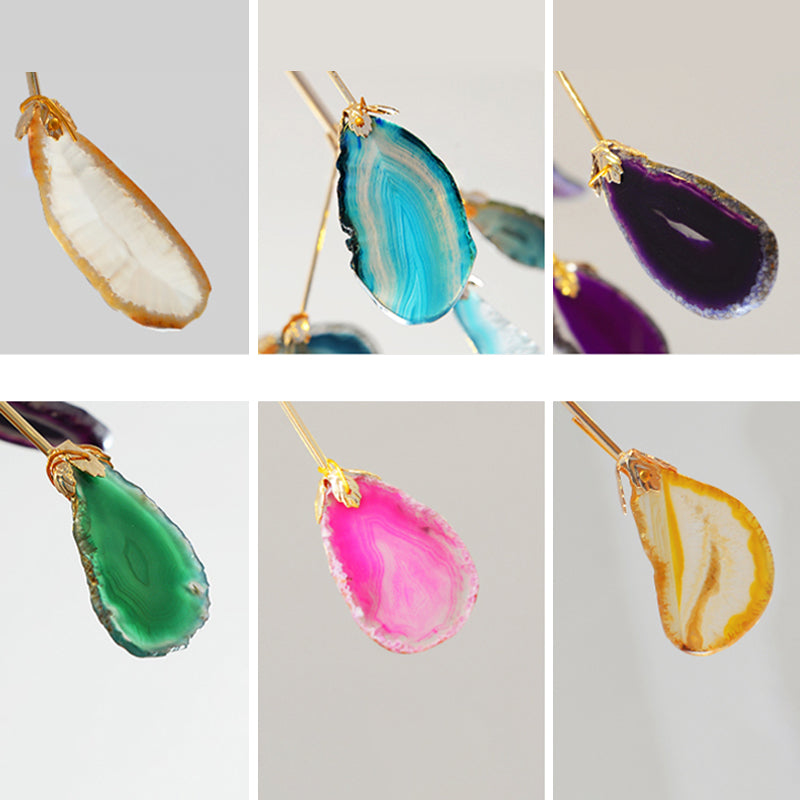 Wrought Iron Firefly Pendant Light in Modern Creative Style Sputnik Adjustable Chandelier with Agate Shade