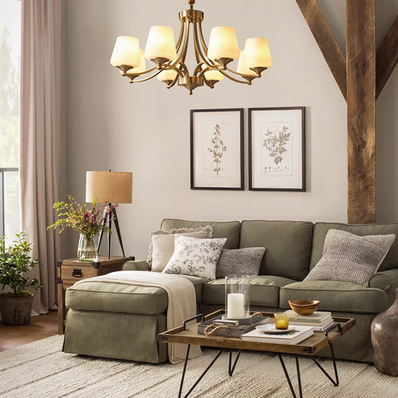 Starburst Frosted Glass Chandelier Pendant Light Antique Living Room Chandelier Lighting