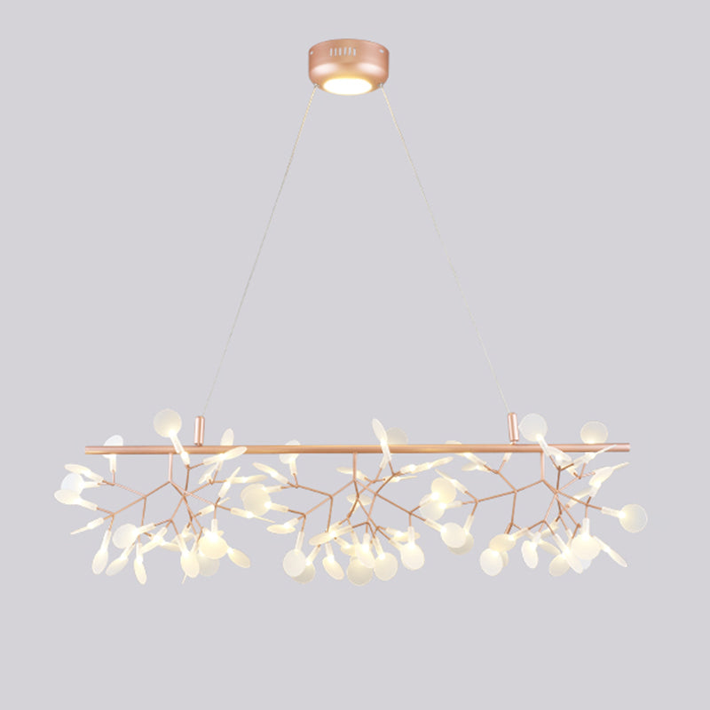 Rose Gold Sputnik Pendant Light in Modern Creative Style Stainless-Steel Firefly Ceiling Light with Acrylic Shade