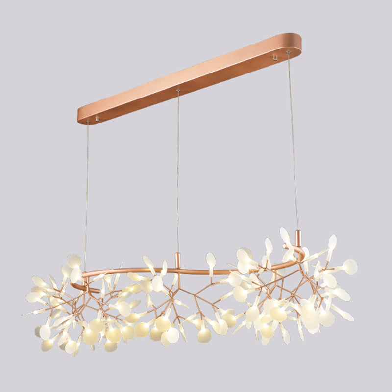 Rose Gold Sputnik Pendant Light in Modern Creative Style Stainless-Steel Firefly Ceiling Light with Acrylic Shade