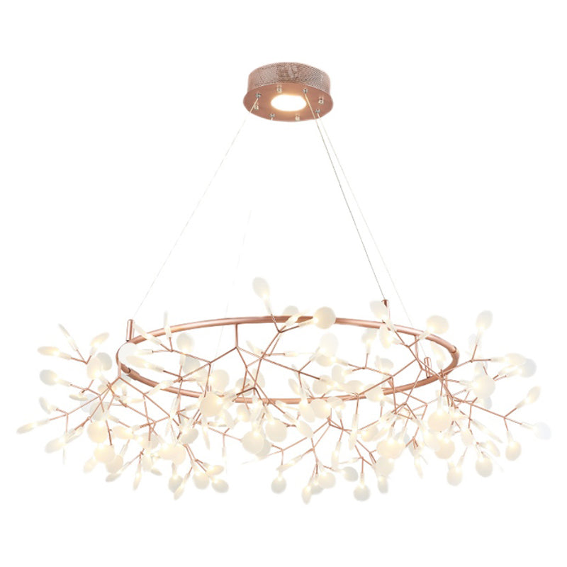 Rose Gold Sputnik Pendant Light in Modern Creative Style Stainless-Steel Firefly Ceiling Light with Acrylic Shade